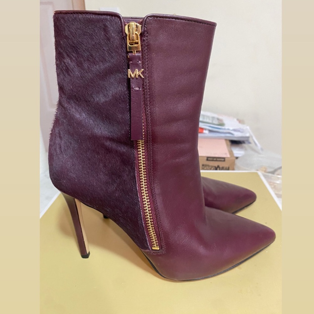 Michael Kors Dawson leather calf hair booties